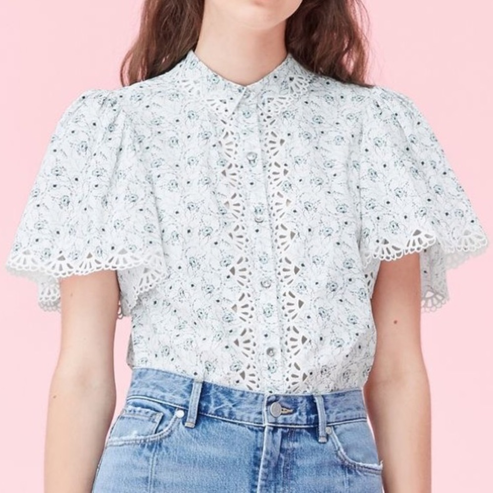 La Vie Rebecca Taylor Poppy Fields Poplin Top